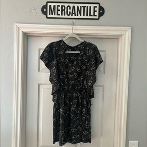 Everly black bird dress size Small